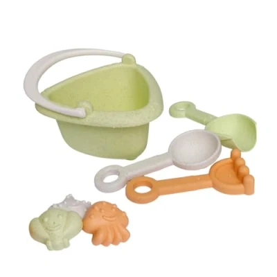 Immagine di alldoro 60175 Il mio primo giocattolo di sabbia mini 7 pezzi. Miscela paglia grano in plastica, set colorato per bambini dai 18 mesi con secchiello