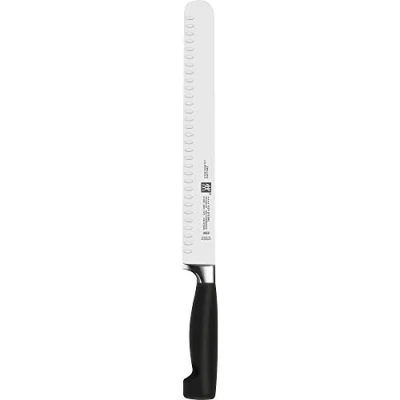 Immagine di Zwilling 31081261 Coltello da prosciutto a quattro stelle con foro speciale in acciaio inossidabile, fusione, plastica, 25 cm, nero