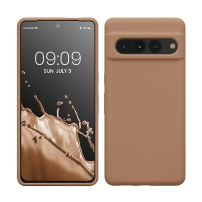 Immagine di kwmobile Cover per Google Pixel 7 Pro Custodia Back Case Smartphone in Silicone TPU Protezione Gommata color cappuccino