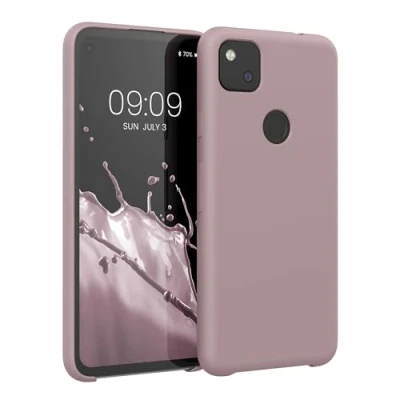 Immagine di kwmobile Cover per Google Pixel 4a Custodia Back Case Smartphone in Silicone TPU Protezione Gommata lilla color carne