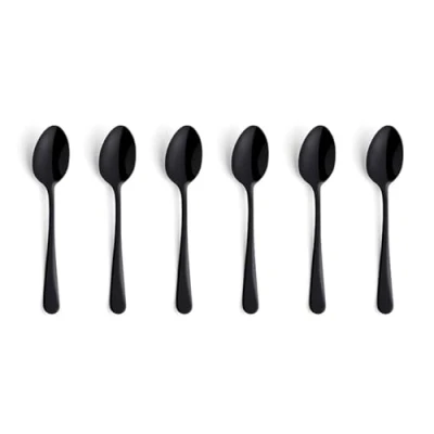 Immagine di Amefa Austin Set di 6 cucchiaini per Mocca, Colore: Nero, Acciaio Inossidabile, Piccolo