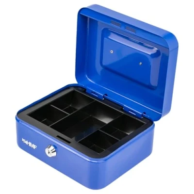 Immagine di HMF 10120 05 Cassetta Portavalori con Vassoio Portamonete 20 x 16 9,5 cm, blu