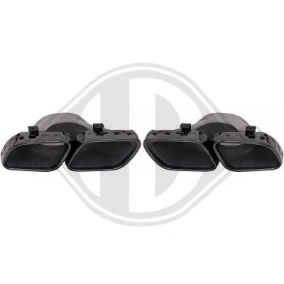 Immagine di DIEDERICHS ZUB00381 Terminale di Scarico cromo / nero, lucente posteriore, bilaterale