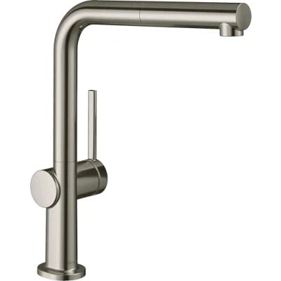 Immagine di Hansgrohe Talis M54 Miscelatore cucina monocomando, bocca d&#039;erogazione estraibile, 1 getto, sBox, acciaio inox, Altezza uscita 270 mm 72809800