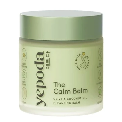 Immagine di Yepoda THE CALM BALM, Balsamo detergente con olio d&#039;oliva e di cocco, struccante, cosmetici coreani (80 grammi)