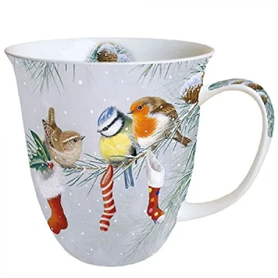 Immagine di Ambiente Tazza di Natale con calze Robin Blue Tit &amp; Wren 0,4 L