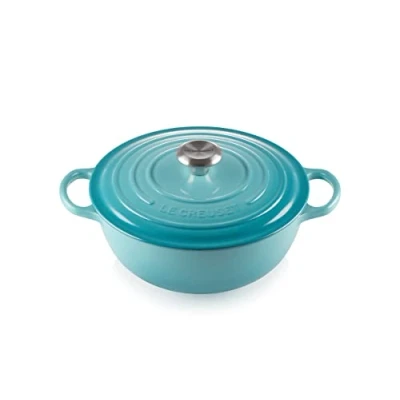 Immagine di Le Creuset Marmitta Evolution in ghisa vetrificata con Coperchio, diameter 26 cm, Volume 4.1 L, Blu Caribe, 21114261700430