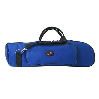 Immagine di Borsa professionale per tromba 600D in tessuto Oxford resistente all&#039;acqua, morbida custodia cotone espanso, imbottita con tracolla regolabile, 4 colori blu