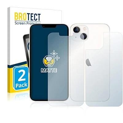 Immagine di brotect Pellicola Protettiva Opaca per Apple iPhone 13 (Fronte+Retro) Anti Riflesso (2 Pezzi)