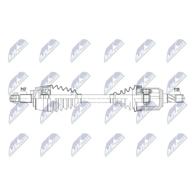 Immagine di NTY NPW FT 085 Albero motore / Semiasse Assale anteriore Sx 602mm Cambio manuale a 6 marce