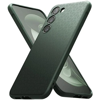 Immagine di Ringke Onyx Compatibile con Cover Samsung Galaxy S23 Plus 5G, Piacevole al Toccandola Custodia Calza Perfettamente Ottima Grip Antiscivolo Anti Impronte Resistente Graffi Robusta Dark Green Verde