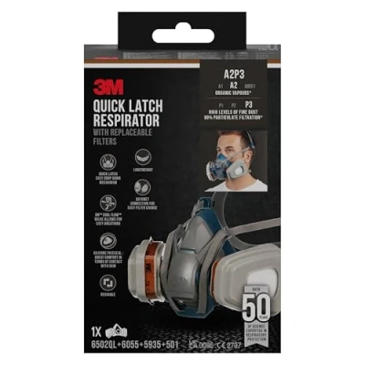 Immagine di 3M Respiratore per Verniciatura a Spruzzo 6502QL, A2P3, 1 Set