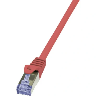 Immagine di LogiLink CQ3034S RJ45 cavo di rete, patch CAT 6A S/FTP 1.00 m Rosso Ritardante fiamma, con protezione 1 pz.