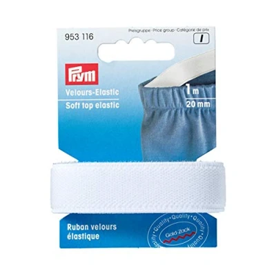 Immagine di Prym Elastic Tape, White, 20 mm, Weiß, 1 m