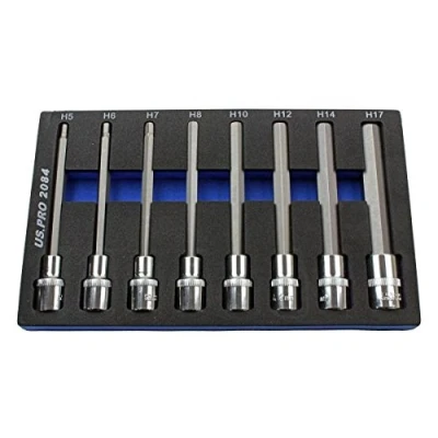 Immagine di US PRO 8 pz 1/2Dr 140mm lungo Hex Bit Socket Set chiave Allen 5 17mm 2084