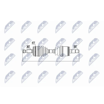 Immagine di NTY NPW MS 000 Albero motore / Semiasse Assale anteriore Sx, 592 Cambio manuale MITSUBISHI: L200 Triton IV Pick up
