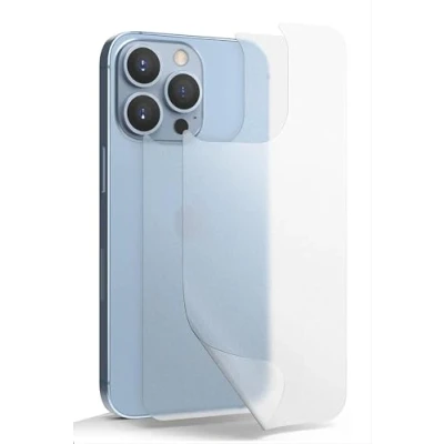 Immagine di GIOPUEY Pellicola Protettiva Retro per iPhone 13 PRO Max, Consistenza Opaca Anti Impronta TPU Sottile Materiali di Alta qualità Max Translucent 2 Pezzi