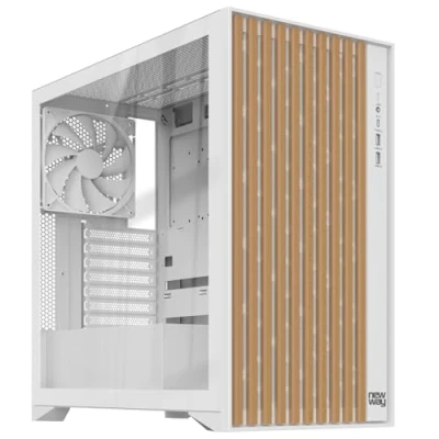 Immagine di NEWWAY 2024 Nuovo NW1 Case PC frontale in legno Medio Torre Compatibile ATX/Micro ATX/ITX Tipo C USB Ventole incluse 3 x 140 mm PWM Pannello laterale Vetro temperato
