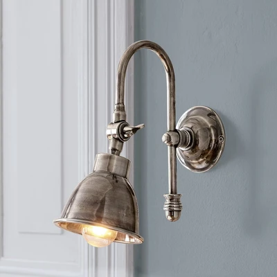Immagine di LOBERON® Lampada da parete Gemma, ottone, L/A/P ca. 11/23/20 cm, argento antico