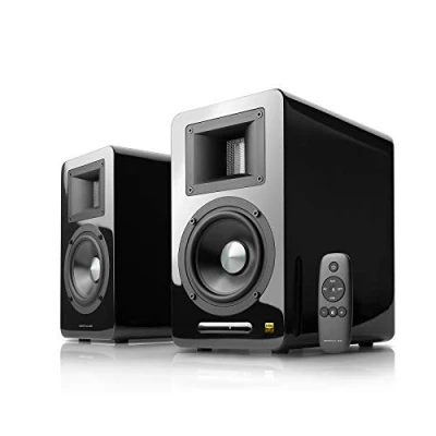 Immagine di Airpulse A100 Altoparlanti da libreria 2.0 attivi Bluetooth e ingresso ottico 100 W amplificatore integrato, uscita subwoofer, telecomando IR nero