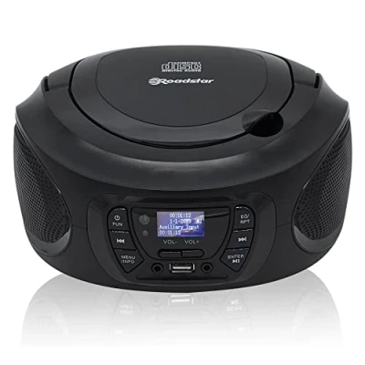 Immagine di Roadstar CDR 375D+/BK Radio CD Player Portatile DAB/DAB+ / FM, Lettore MP3, R, RW, Porta USB, Stereo, Telecomando, AUX IN, Uscita Cuffie, Nero