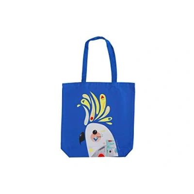 Immagine di Maxwell &amp; Williams Pete Cromer Borsa Shopper Grande 100% Cotone, Stampa Cacatua Ciuffo Giallo, 42 x 41 cm