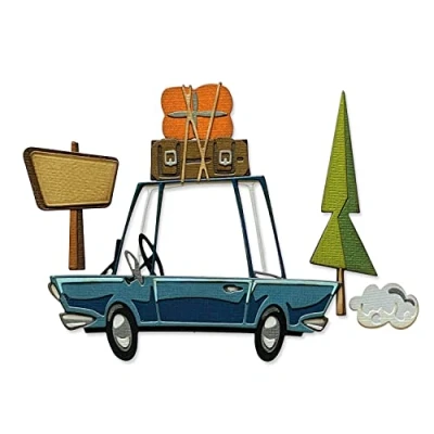 Immagine di Sizzix 666288 Set Colorate per Viaggio su Strada di Fustelle Thinlits Road Trip Colorize da 25 Pezzi Tim Holtz, 666288, Carta, Multi Colour, One Size