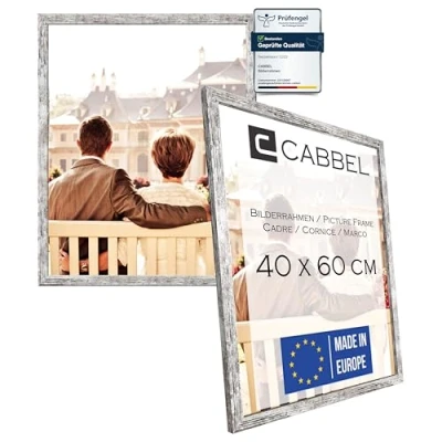 Immagine di CABBEL confezione doppia (set di 2) cornice 40x60 cm, Betulla, robusta in legno MDF, plexiglass infrangibile,