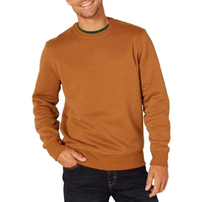 Immagine di Amazon Essentials Felpa Girocollo in Pile (Disponibile nelle Taglie Big &amp; Tall) Uomo, Noce Moscata, L