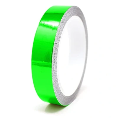Immagine di 8,5m Strisce adhesive effetto cromo decorative per auto moto barca e modellismo in vari colori autoadesive Lunghezza (20mm, Verde cromato)