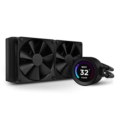 Immagine di NZXT Kraken Elite 240 Dissipatore a liquido AIO per CPU 240mm Display LCD grandangolare personalizzabile da 2.36&quot;&quot; GIF, immagini Pompa ad alte prestazioni 2 x ventole F120P Nero
