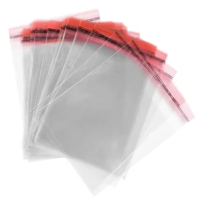 Immagine di OliveBird 100 pz. Sacchetti di cellofan trasparente autoadesivo C6 Dimensione 12cm x 17cm + 3cm Flap con &amp; Adhesive Seal, Portaconfetti