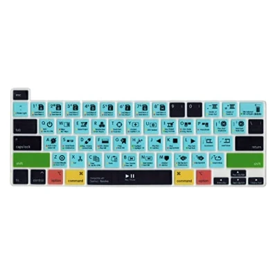 Immagine di MiNGFi Davinci Resolve Scorciatoie silicone coperchio della tastiera per MacBook Pro 16&quot; M1 (2019+) Modello A2141 13&quot; (2020+) A2338 A2289 A2251 US/ANSI layout