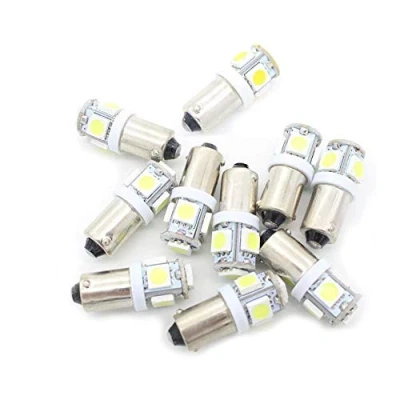 Immagine di 10 pc 5SMD 5050 LED T11 BA9S Bianco T4W 182 1445 H6W 53 Lampadina a Cuneo della Auto Car Wedge Light