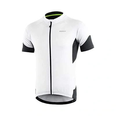 Immagine di BERGRISAR Maglia Ciclismo Uomo, Maglietta da Maniche Corte Uomo MTB Tasche con Cerniera Bianco Large