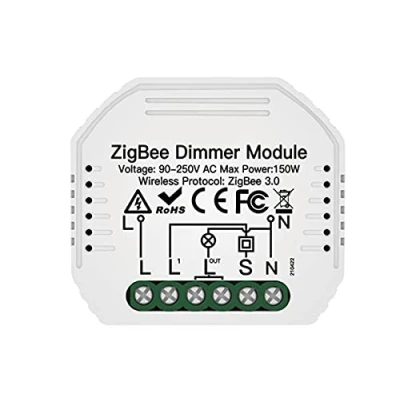 Immagine di ZigBee Dimmer 220V, Led Triac ZigBee, Funzione Anche Con Pulsante N.O. Memoria e Timer, App TUYA, Compatibile Alexa Google Home