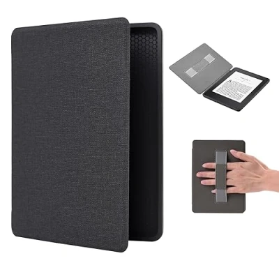 Immagine di Custodia per Kindle 11ª generazione 2022, 6&quot; Case Cover e Reader, leggera bambini con funzione sleep/sveglia cinturino da polso Smart Nero