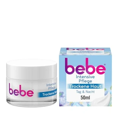 Immagine di bebe Cura intensiva (50 ml), ricca crema viso per la pelle secca con olio di avocado e burro karitè, idratante intensamente nutriente 24 ore, vegan*