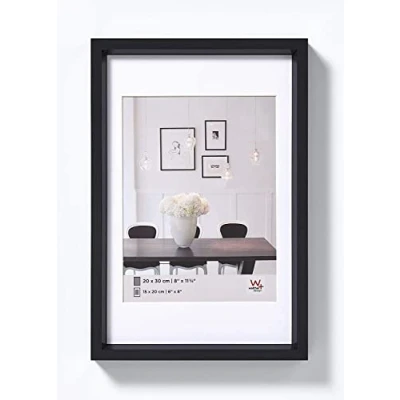 Immagine di walther design nera 30 x 40 cm con passe partout, cornice in plastica Steel Style ES040B