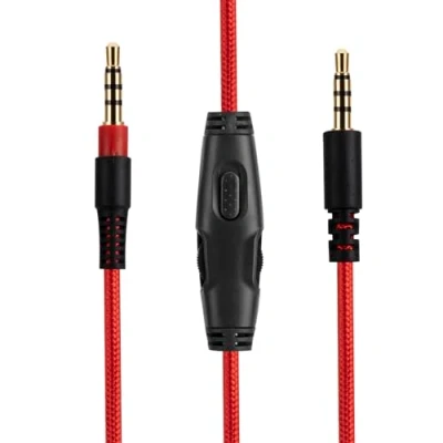 Immagine di Cloud Alpha cavo di ricambio compatibile con HyperX Gaming, disattivazione in linea, controllo volume microfono, prolunga audio per cuffie da 1,5 metri