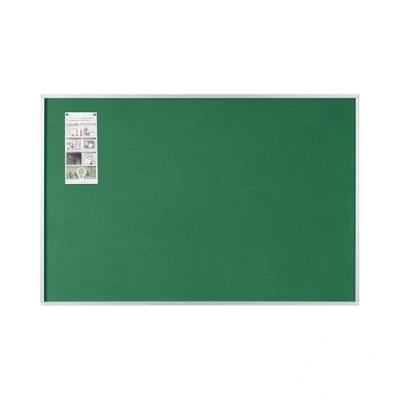 Immagine di Bi Office Pannello In Feltro New Generation, Bacheca Con Superficie Di Liscia Verde, Cornice Alluminio e Vassoio Portapenne Scorrevole, 60 x 45 cm