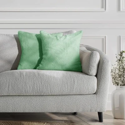 Immagine di DecoKing Henry 58411, 2 federe per cuscini da 45 x cm, in microfibra, con chiusura lampo, pile, colore: menta piperita