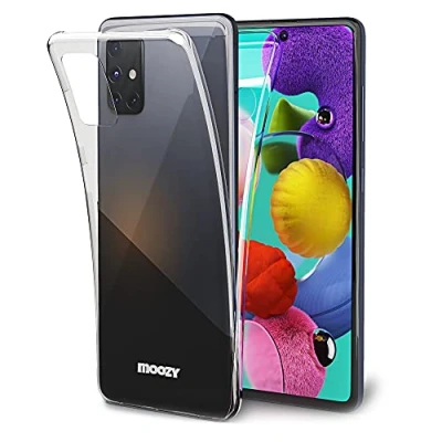 Immagine di Moozy Cover Protezione 360 Gradi per Samsung A51 Silicone Trasparente Full Body Custodia TPU Case Copertura Completa