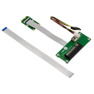 Immagine di KALEA INFORMATIQUE Adattatore riser PCIe x8 a miniPCIe con nastro schermato da 15 cm o 25 per il montaggio di una scheda PCI express 8x su porta Mini