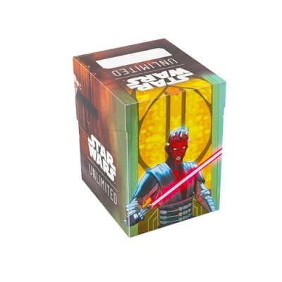 Immagine di Star Wars Unlimited SOFT CRATE Full Color Printed &amp; Officially Licensed Durable Deck Box, Holds 60 Double Sleeved Cards, TCGs and LCGs, Obi Wan Kenobio/Darth Maul, Made by Gamegenic