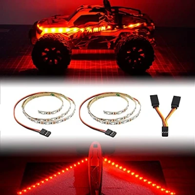 Immagine di elechawk Striscia luminosa a LED per RC ad Ala fissa aereo, aereo volante AR Drone modello auto camion (rosso)