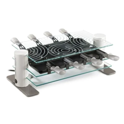 Immagine di Lagrange 009804 Piastra per Raclette, colore: bianco/acciaio Inox, 45 x 22 15,5 cm