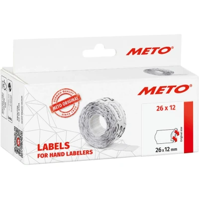 Immagine di METO Etichetta per prezzo 9506165 A tenuta permanente Larghezza etichette: 26 mm Altezza 12 Rosso 1 pz.