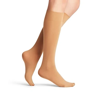 Immagine di FALKE Seidenglatt 40 DEN W KH semicoprenti tinta unita 1 paio, Calzini lunghi Donna, Nero (Black 3009), 39 42