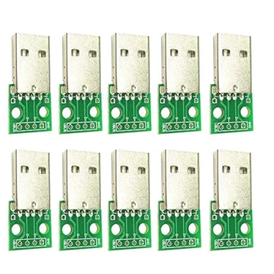 Immagine di Fasizi 10PCS USB Maschio Connettore/Mini Micro a DIP Adattatore 2.54mm 5pin Femmina Connettore B Tipo USB2.0 PCB Converter 01